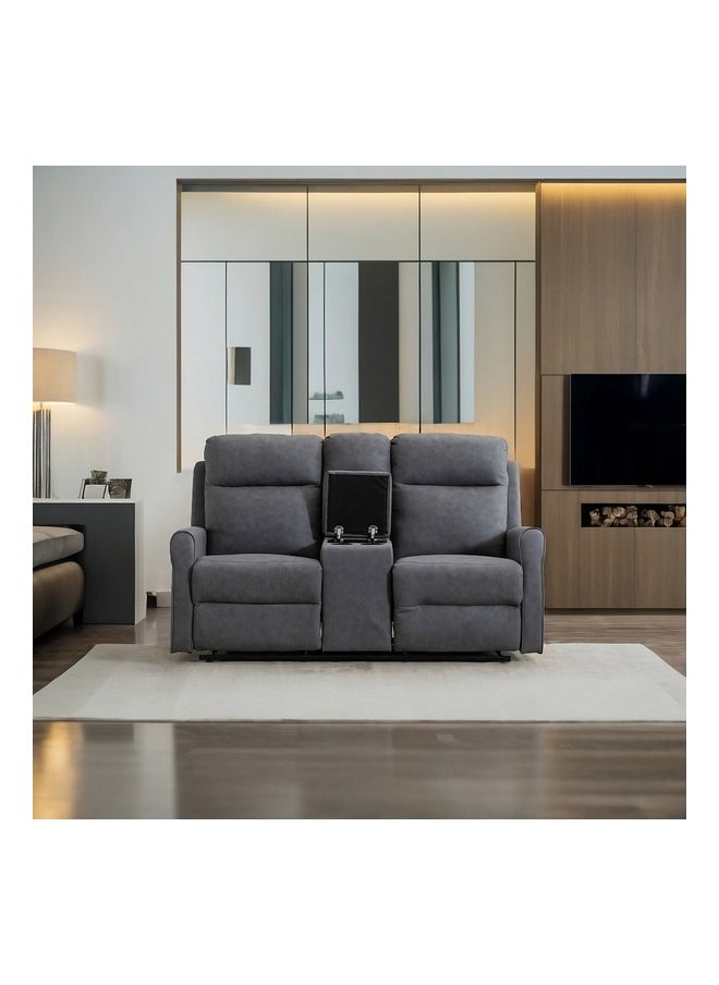 Micasa 2-Seater Elegant and Modern Design Recliner Loveseat Grey 105 x 92 x 174 cm SX-81432-2 GREY  - Image 4