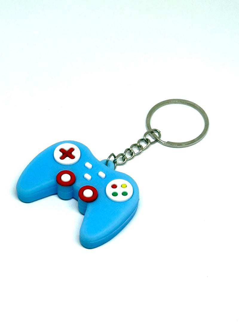 Sony Cartoon keychain, kids keychain, funny keychain, girls keychain, boys keychain, keychain pendant, wallet and bag pendant, keychain pendant that fits wallet and bag. Cartoon character keychain, cute gift, blue game console hand shape. - Image 1
