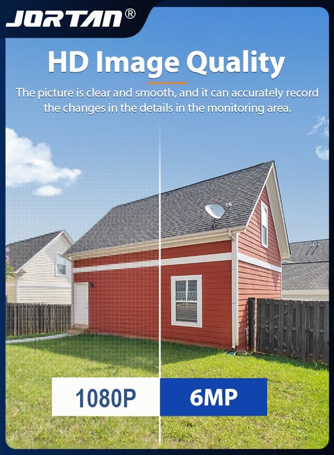 جورتان كاميرا 2 في 1 عدسة مزدوجة 6MP كاميرا أمان ذكية واي فاي كاميرا مراقبة خارجية مقاومة للماء IP66 مع كشف الحركة للبشر والمركبات وتتبع الحركة ورؤية ليلية بالألوان وصوت ثنائي الاتجاه وتحكم PTZ بزاوية 360 درجة - Image 4