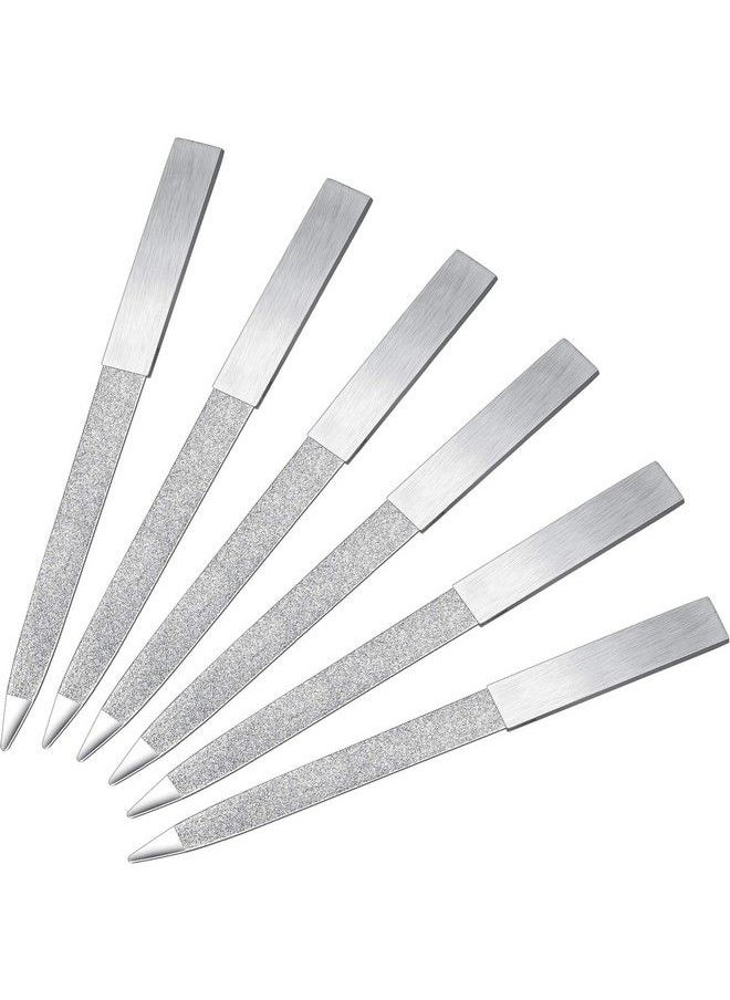 Mudder - 6 Pieces Diamond Nail File Stainless Steel Double Side Nail File Metal File Buffer Fingernails Toenails Manicure Files For Salon And Home (Sliver 5 Inch) - Image 1