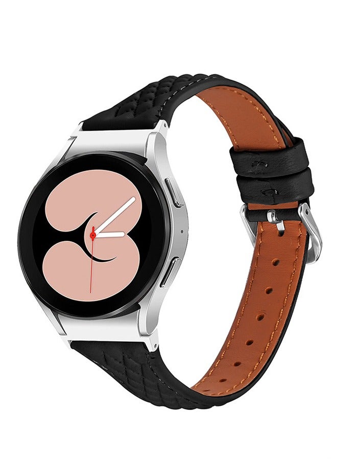 Diamond-grained genuine leather watch strap Galaxy Watch8 Quick Release Seamless Leather Strap • Genuine diamond-grained leather • Compatible with Watch5/6/7H - Image 1