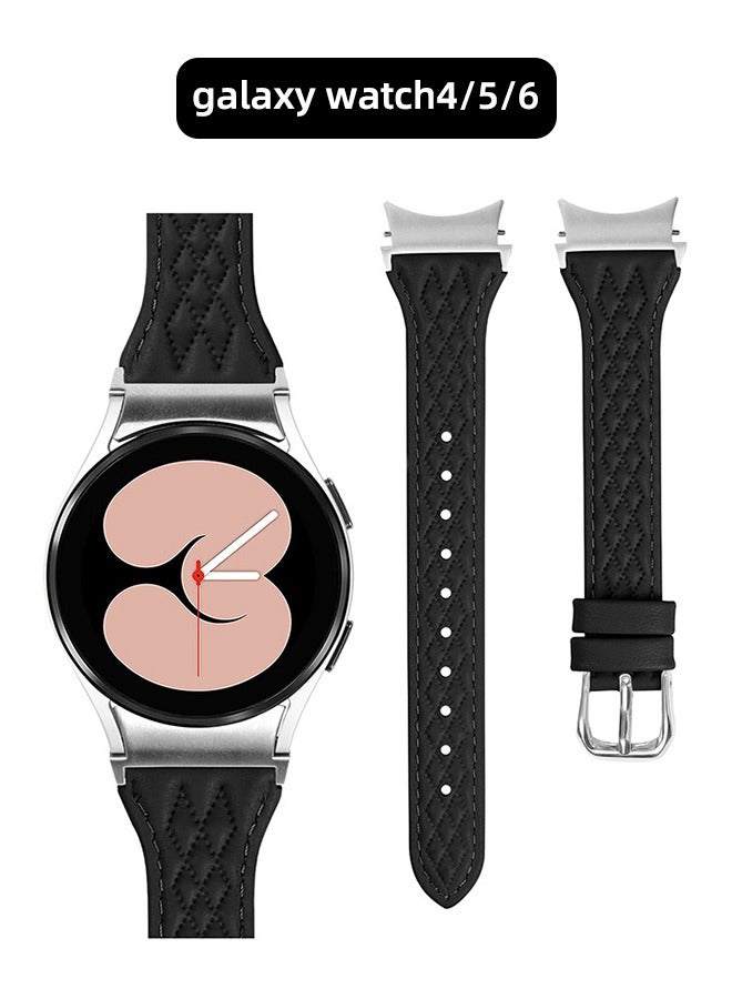 Diamond-grained genuine leather watch strap Galaxy Watch8 Quick Release Seamless Leather Strap • Genuine diamond-grained leather • Compatible with Watch5/6/7H - Image 2