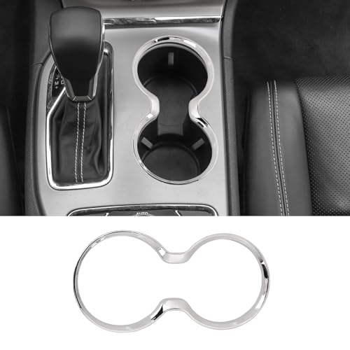 Jimen Compatible with Jeep Grand Cherokee 2011-2021, Front Cup Holder Cover Trim (Chrome) - Image 1