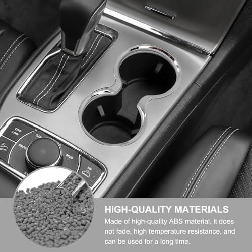 Jimen Compatible with Jeep Grand Cherokee 2011-2021, Front Cup Holder Cover Trim (Chrome) - Image 3