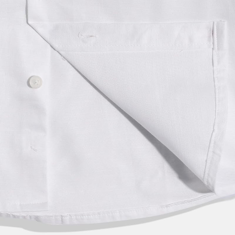CHARCHIT Boys Cotton Regular Fit Plain Full Sleeves Casual Shirt - White - Image 5