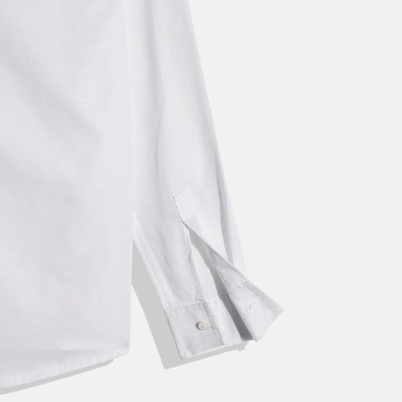 CHARCHIT Boys Cotton Regular Fit Plain Full Sleeves Casual Shirt - White - Image 4