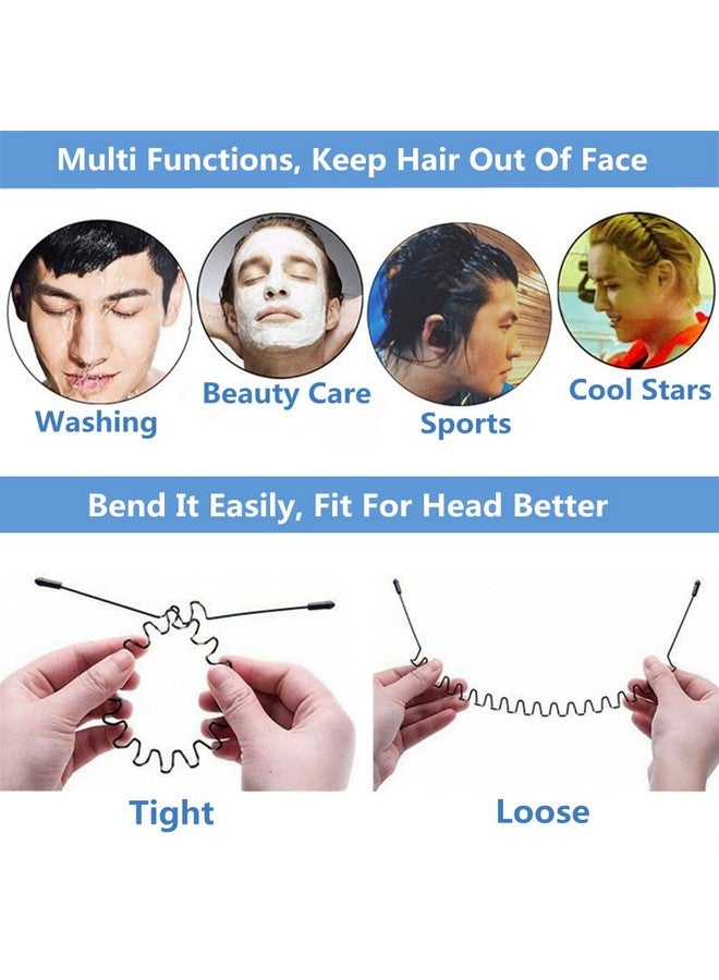 بودبوب_إكسينغز ربطات شعر للرجال من bodbop XINGZHE، قطعتان من عصابات الرأس المعدنية، ربطة شعر عصرية للنساء، ربطة شعر رياضية للجنسين، طوق شعر مع أسنان مموجة مرنة غير قابلة للانزلاق، لون أسود - Image 5