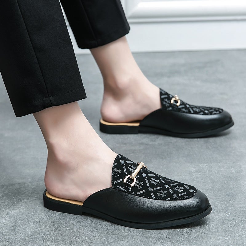 Summer Fashion Baotou Half-Cup Leather Shoes For Men Korean Style Breathable Heelless Footwear For Men Plus Size 49 50 - Image 2