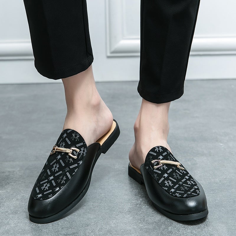 Summer Fashion Baotou Half-Cup Leather Shoes For Men Korean Style Breathable Heelless Footwear For Men Plus Size 49 50 - Image 3