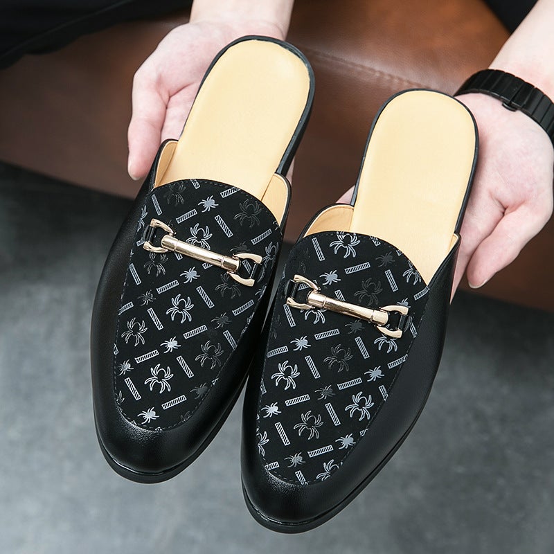 Summer Fashion Baotou Half-Cup Leather Shoes For Men Korean Style Breathable Heelless Footwear For Men Plus Size 49 50 - Image 5