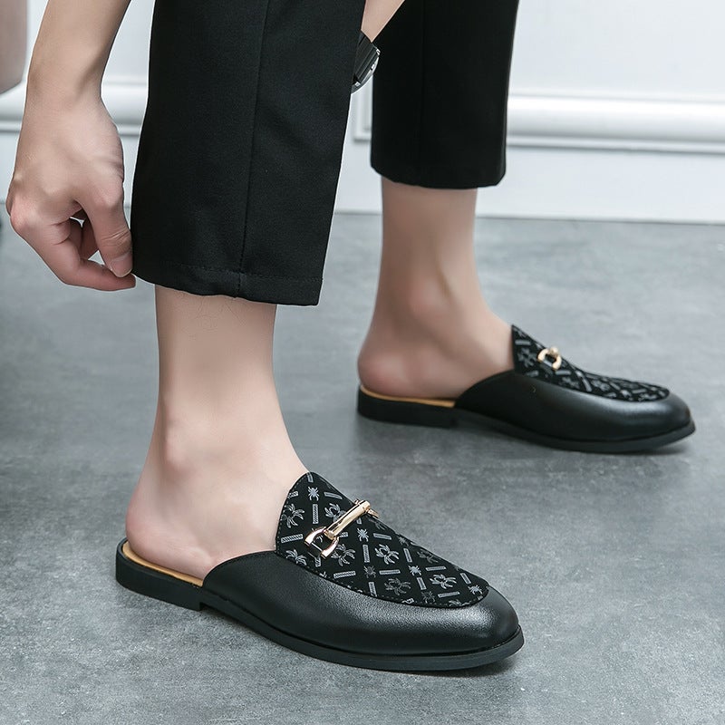 Summer Fashion Baotou Half-Cup Leather Shoes For Men Korean Style Breathable Heelless Footwear For Men Plus Size 49 50 - Image 4