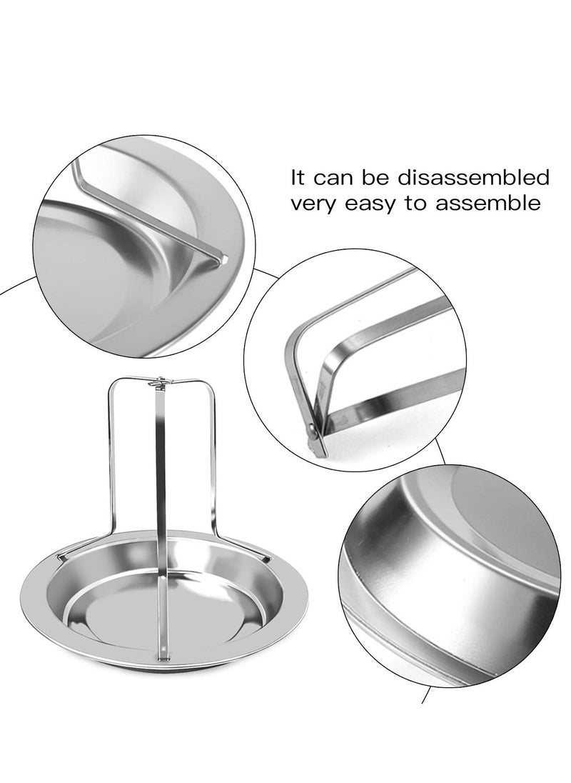 Sturdy Stainless Steel Chicken Roaster Rack with Bowl - Vertical Poultry & Turkey Holder for Indoor & Outdoor Cooking - Essential BBQ Tool for Home & Camping, Set of 2  - Image 3