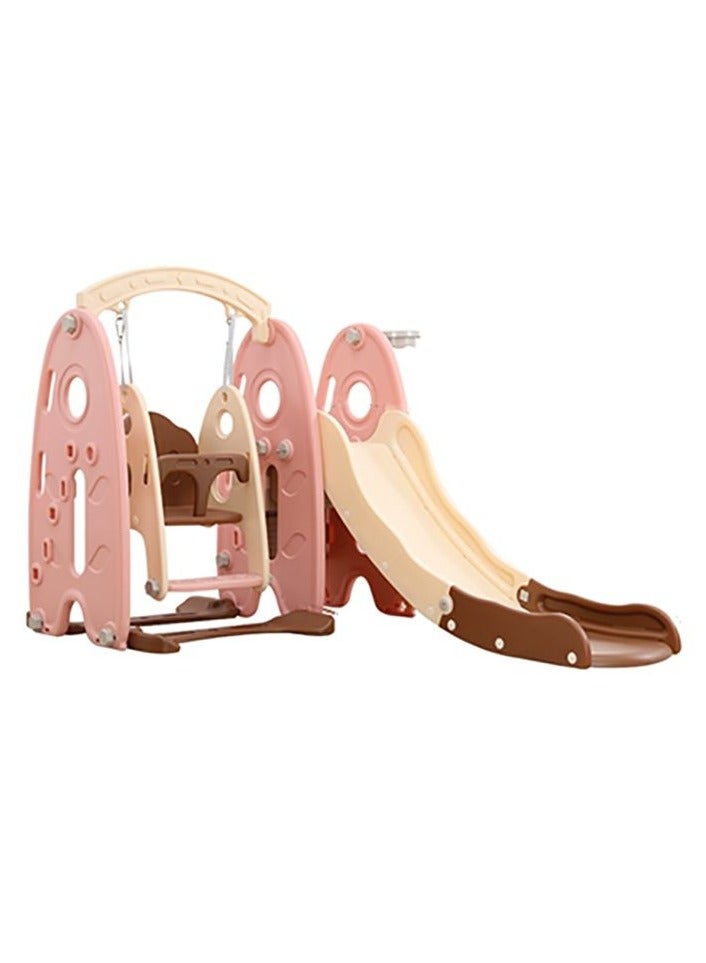 فول جوي مجموعة زحليقة وأرجوحة مع حلقة كرة سلة 3*1 للأطفال،مجموعة ملعب داخلي وخارجي للأطفال الصغار،مجموعة ألعاب تسلق للأطفال - Image 1