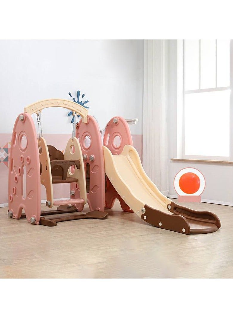 فول جوي مجموعة زحليقة وأرجوحة مع حلقة كرة سلة 3*1 للأطفال،مجموعة ملعب داخلي وخارجي للأطفال الصغار،مجموعة ألعاب تسلق للأطفال - Image 2