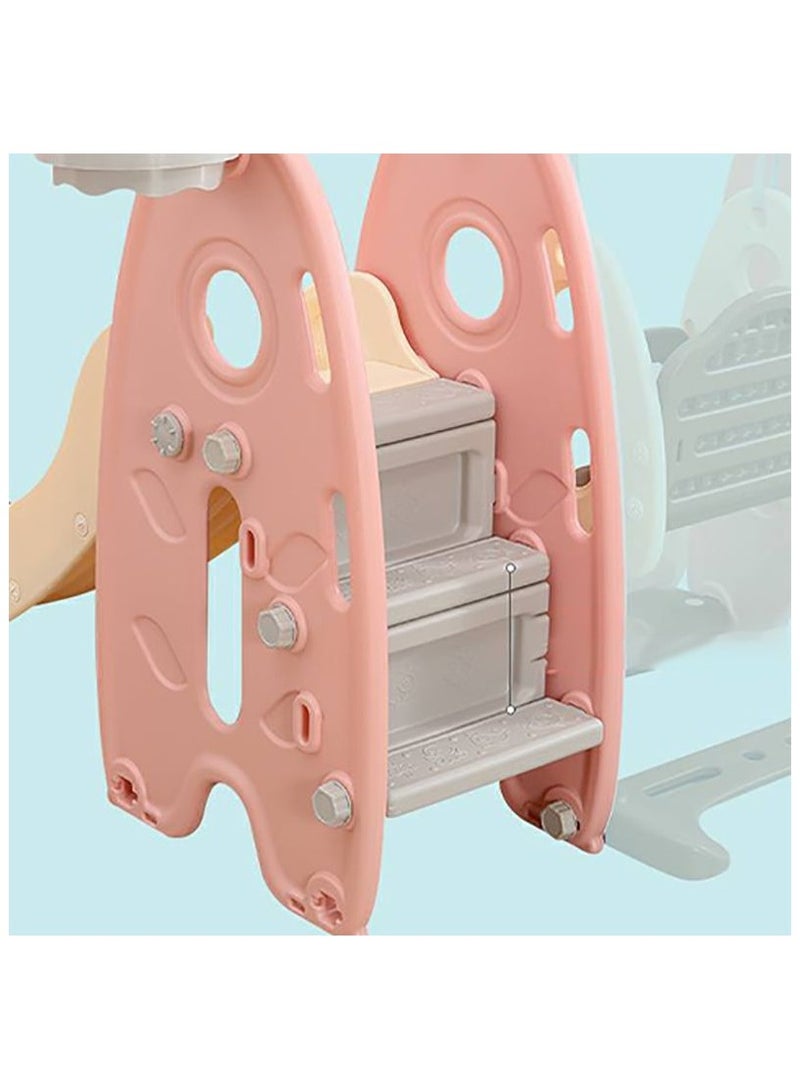 فول جوي مجموعة زحليقة وأرجوحة مع حلقة كرة سلة 3*1 للأطفال،مجموعة ملعب داخلي وخارجي للأطفال الصغار،مجموعة ألعاب تسلق للأطفال - Image 3