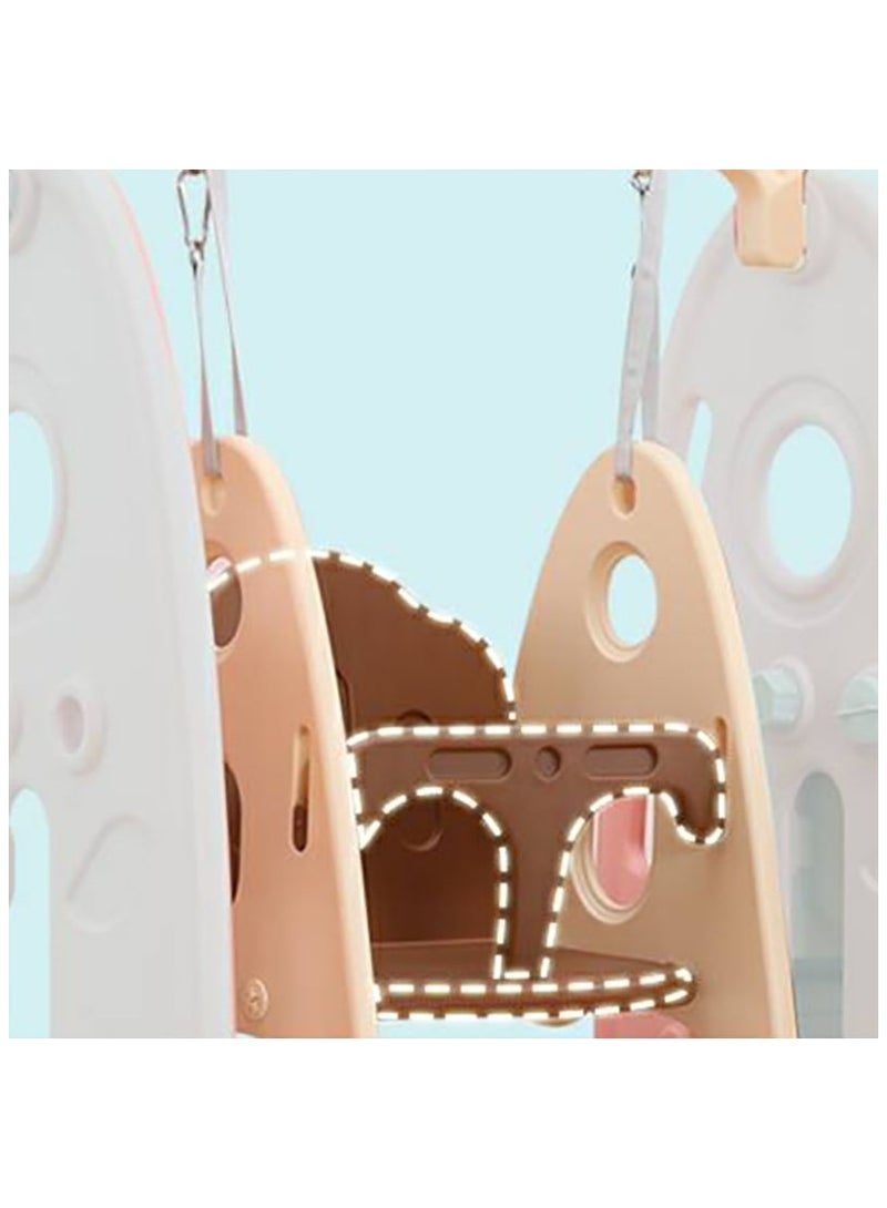 فول جوي مجموعة زحليقة وأرجوحة مع حلقة كرة سلة 3*1 للأطفال،مجموعة ملعب داخلي وخارجي للأطفال الصغار،مجموعة ألعاب تسلق للأطفال - Image 4