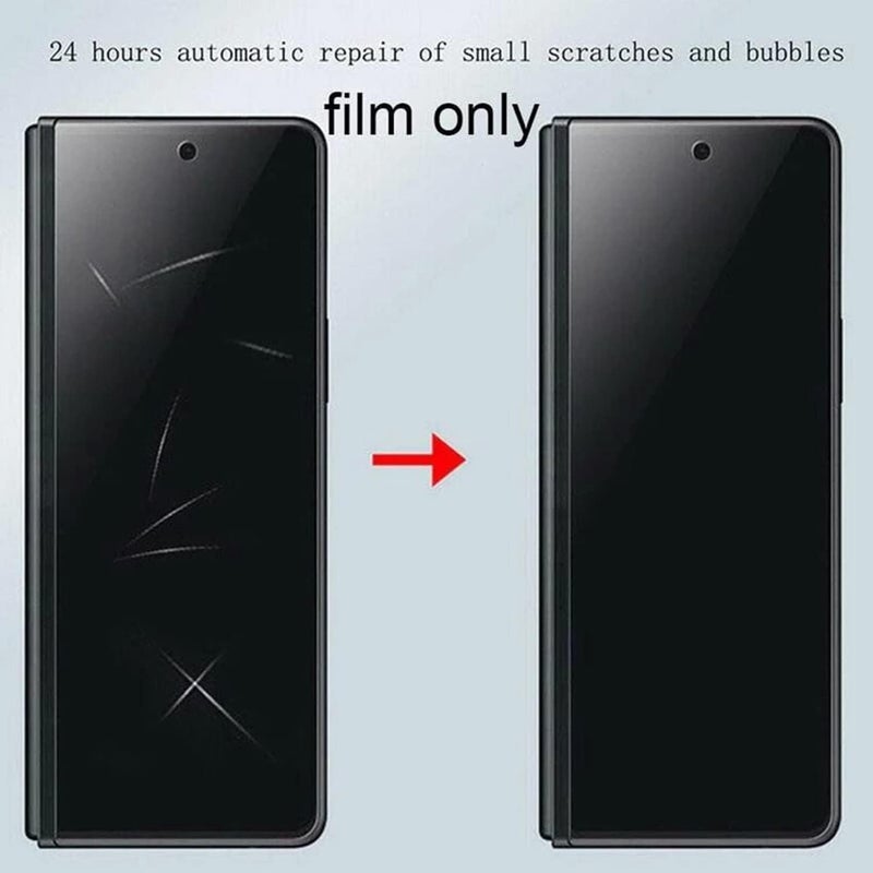 لاكيون (2 قطعة) واقي شاشة الخصوصية متوافق مع Samsung Galaxy Z Fold 5 (شاشة داخلية + شاشة أمامية) فيلم هيدروجيل ناعم خالٍ من الفقاعات (مضاد للتجسس) - Image 2