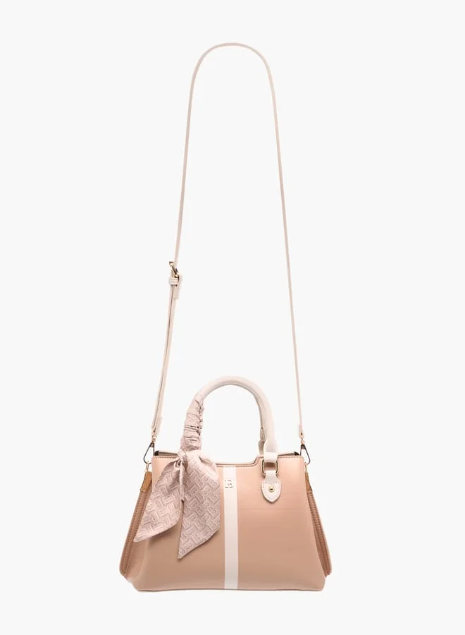 فلورا بيلا من شو إكسبرس Womens Colourblock Tote Bag With Zip Closure And Scarf Detail