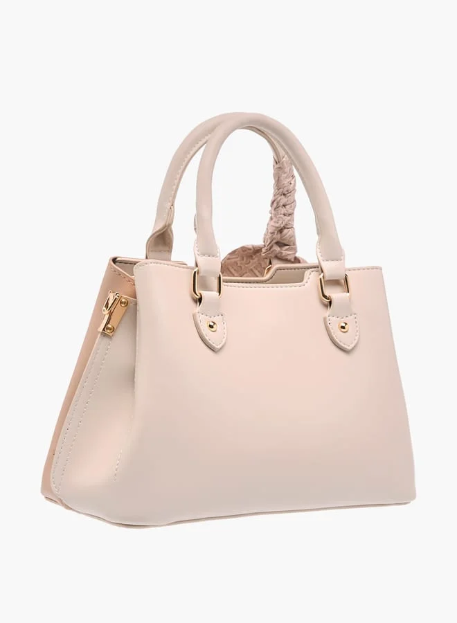 فلورا بيلا من شو إكسبرس Womens Colourblock Tote Bag With Zip Closure And Scarf Detail