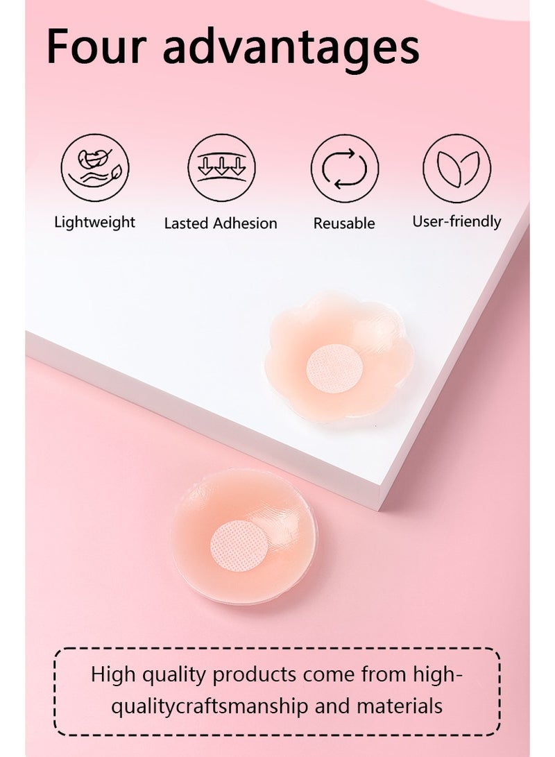 TAYYIB NOOR 6 Pairs Reusable Silicone Nipple Cover – Invisible Stick On Bra, Washable Breast Pads, Ultra Thin Adhesive Breast Pasties with Storage Box - Image 2