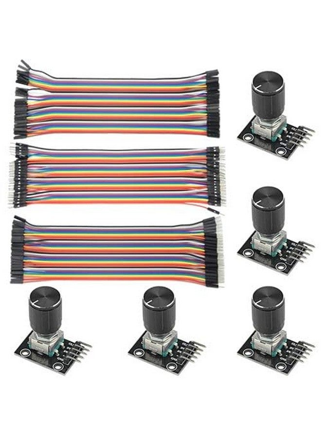 WMYCONGCONG WMYCONGCONG 5 PCS KY-040 Rotary Encoder Module Brick Sensor Board with 120 PCS Multicolored Breadboard Jumper Wires Ribbon Cables Kit  - Image 2