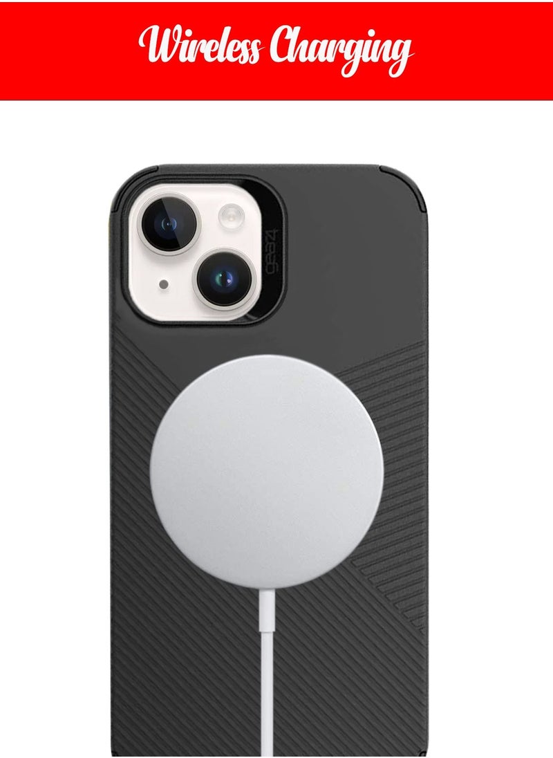 Gear4 - D3O NEO Hybrid Crystal Magnetic Case Cover With MagSafe Wireless Charging Function And Magnetic Car Holder For Apple iPhone 15 Plus 6.7 Inch Black - Image 1