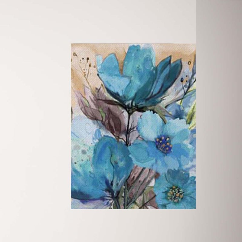 BPA Flowers In Blue Shading Canvas Wall Art - Image 2