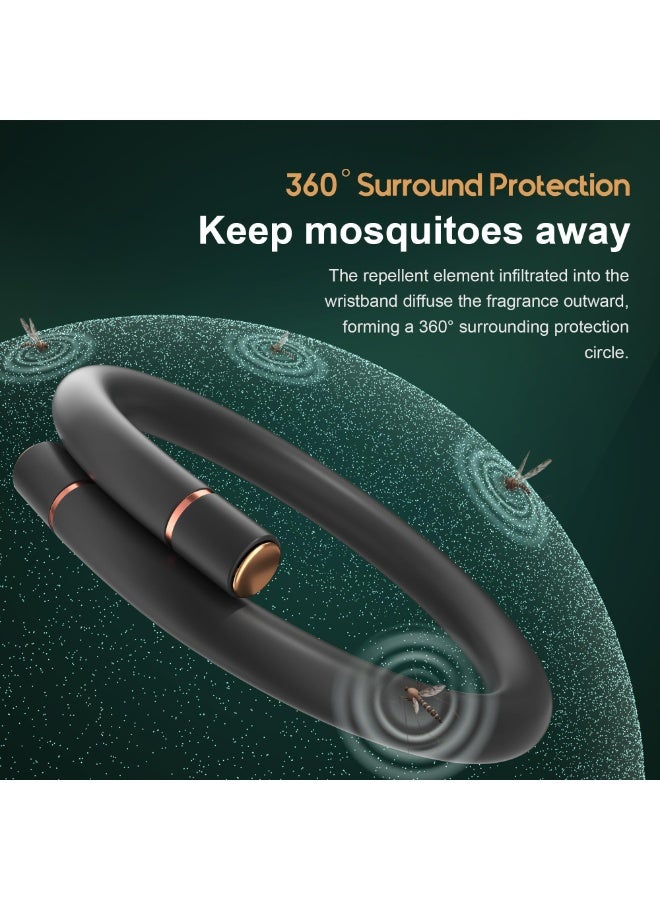 Zarra Traders Mosquito Bracelet, Insect & Pest Mosquito Band for Adults and Kids,  Anti-Mosquito Wristband with 6 Replacement Cores for Outdoor Hiking Camping Gear Must Haves (Black) - Image 2