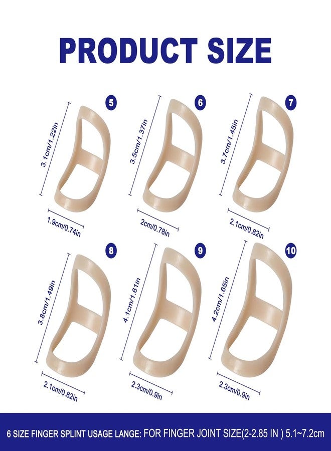 Soft Home 6 Pack Oval Finger Splints Waterproof Finger Splint for Arthritis, Trigger Finger,Mallet Fingers - Trigger Finger splints For Thumb, Index, Middle, Pinky or Ring Finger - Image 2