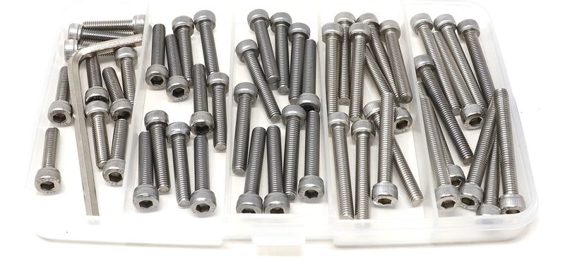 iexcell 50 Pcs M5 x 20/25/30/35/40mm Thread Pitch 0.8 mm Stainless Steel 304 Hex Socket Head Cap Screws Bolts Assortment Kit - Image 2