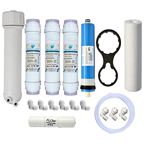Shapure Ro Service Kit with Membrane & Filter for Water Purifier (All Type) (Ro Membrane Housing Inline Spun Carbon Sediment Vontron)(Pack of 11) - Image 1