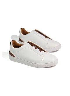 Mon Ami Monami Men's White Sneakers - Trendy Minimalist Walking Shoes for Men, Lightweight Comfortable Casual Sneakers, Breathable Fashionable Design for Everyday Wear, Office, and Travel  - Image 1