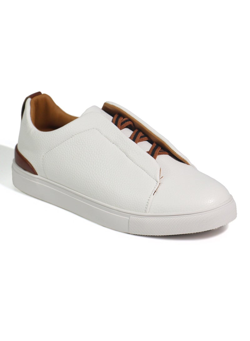 Mon Ami Monami Men's White Sneakers - Trendy Minimalist Walking Shoes for Men, Lightweight Comfortable Casual Sneakers, Breathable Fashionable Design for Everyday Wear, Office, and Travel - Image 4