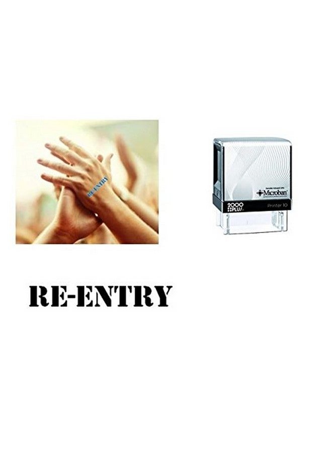 Handy Stamps Hand Stamps Re-Entry Self Inking Stamp | Hand Stamps For Events Suitable For Festivals, Parties, Clubs, Special Events, Bars Etc.  - Image 1