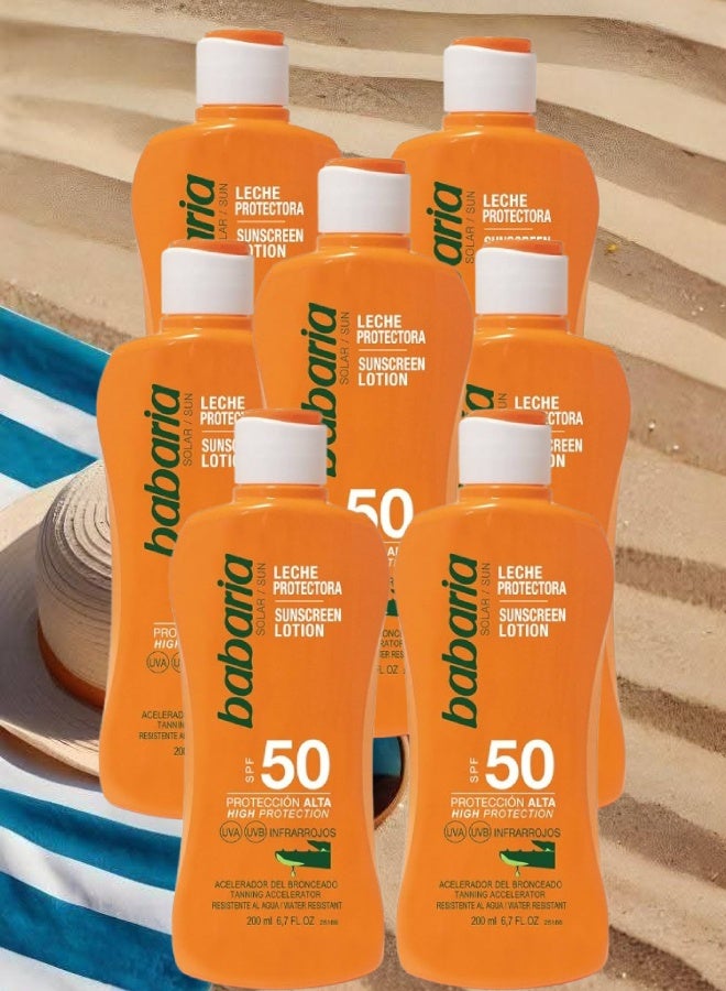 باباريا 7 قطع ‏باباريا لوشن واقي شمس بالألوفيرا بعامل حماية 50  200مل - Image 1