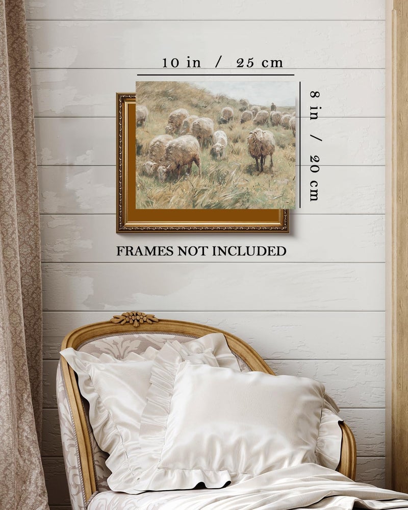 Kizbok Vintage Wall Art  Vintage Art Prints for Wall Decor Farmhouse Wall Art Sheep Canvas Painting  Vintage Wall Pictures for Gallery Kitchen Wall Decor  Bathroom Decor Wall Art(8"" x 10""-UNFRAMED) - Image 2