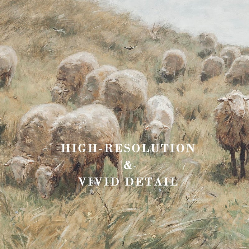 Kizbok Vintage Wall Art  Vintage Art Prints for Wall Decor Farmhouse Wall Art Sheep Canvas Painting  Vintage Wall Pictures for Gallery Kitchen Wall Decor  Bathroom Decor Wall Art(8"" x 10""-UNFRAMED) - Image 3