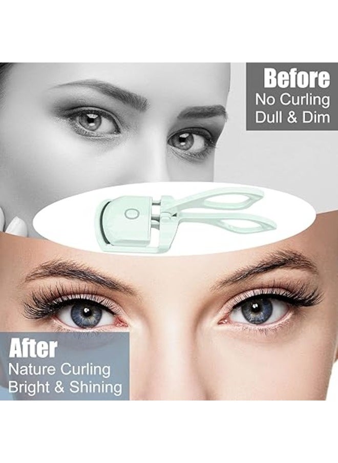 Kimaya - Green Thermal Eyelash Curler, Rechargeable Thermal Eyelash Curler with 2 Temperature Modes for Fast, Long-Lasting Natural Curling - Image 1
