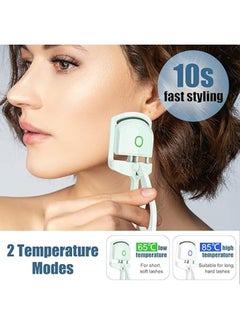 Generic Green Thermal Eyelash Curler, Rechargeable Thermal Eyelash Curler with 2 Temperature Modes for Fast, Long-Lasting Natural Curling  - Image 2