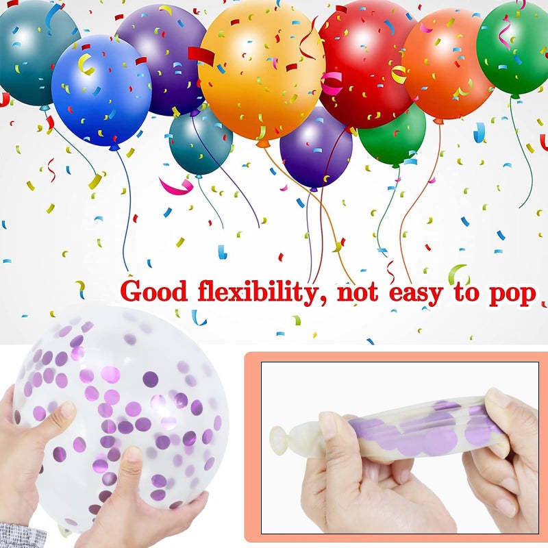 KUULBELA 68Pcs Pink and Purple Balloons 12 Inch Metallic Purple Pink Latex Balloon Confetti ballons with Ribbons Party Balloons for Wedding Girls Birthday Baby Shower Decorations. - Image 3