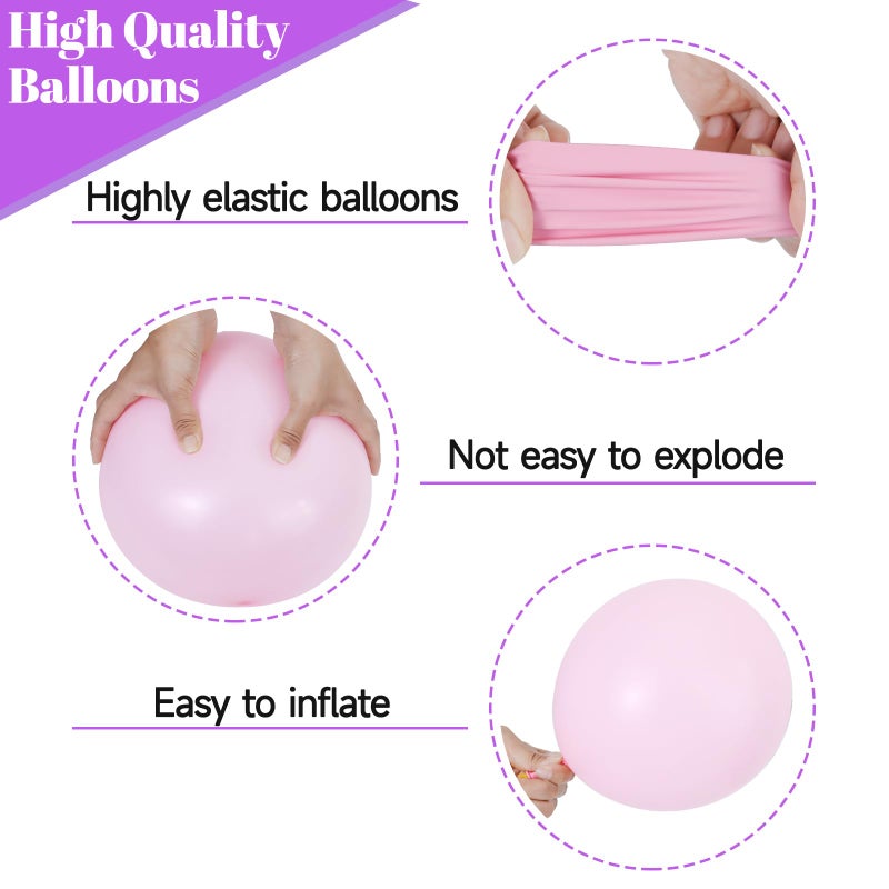 KUULBELA 68Pcs Pink and Purple Balloons 12 Inch Metallic Purple Pink Latex Balloon Confetti ballons with Ribbons Party Balloons for Wedding Girls Birthday Baby Shower Decorations. - Image 4