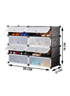 GTC GTC Multi-Purpose Storage Portable 8 Tier Folding Shoe Rack Organizer with Door for Home and Office (SHC-037)  - Image 2
