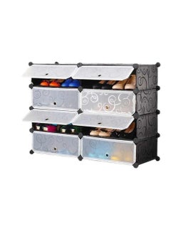 GTC GTC Multi-Purpose Storage Portable 8 Tier Folding Shoe Rack Organizer with Door for Home and Office (SHC-037)  - Image 1