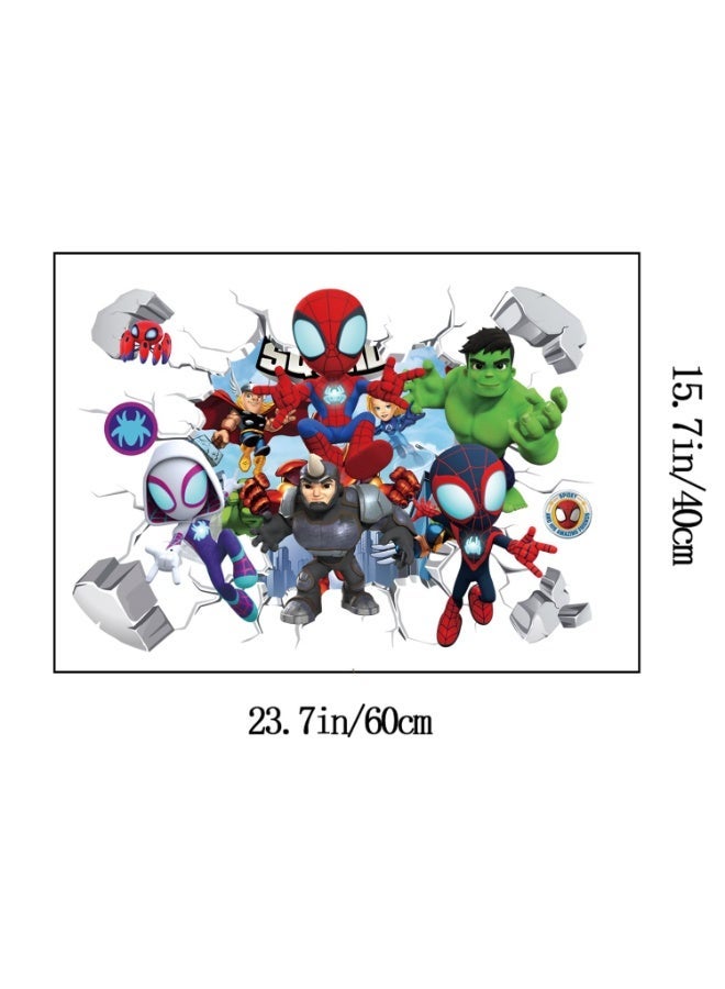 SYOSI Wall Decals for Superhero, Hulk Bedroom Accessories, Decorative Wall Stickers for Bedroom and Nursery Decor, 15.7 x 23.7 Inch - Image 2