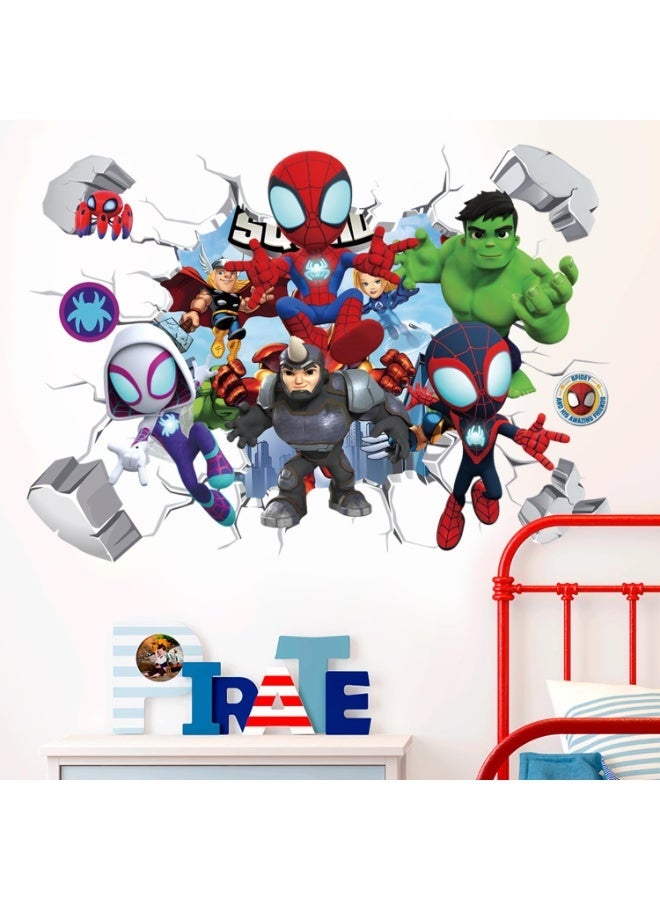 SYOSI Wall Decals for Superhero, Hulk Bedroom Accessories, Decorative Wall Stickers for Bedroom and Nursery Decor, 15.7 x 23.7 Inch - Image 1