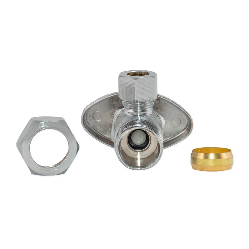 Eastman 3/8 Inch OD Compression x 5/8 Inch OD Compression Multi-Turn Angle Stop Valve, Brass Plumbing Fitting, Chrome, 04348LF - Image 3