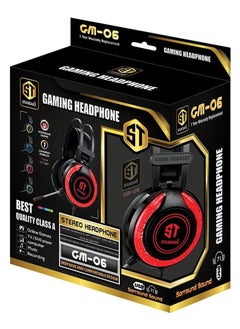 Headphone Gaming Stereo Headphone STANDARD GM-06 with 7.1 Surround Sound- usb socket with luminous bubbles 7 color Works with gaming consoles,ps4,ps5  computers