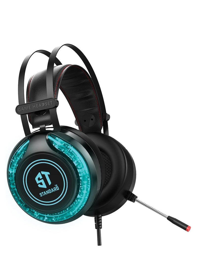Standard - Headphone Gaming Stereo Headphone STANDARD GM-06 with 7.1 Surround Sound- usb socket with luminous bubbles 7 color Works with gaming consoles,ps4,ps5  computers - Image 1