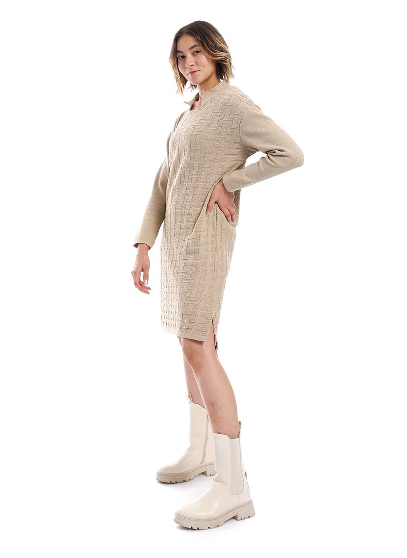 Caesar - WomenCasual Wool Short Dress - Image 1