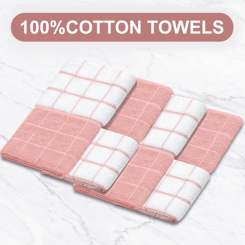 BSKSSK Oven Mitts Pot Holders Sets/Kitchen Towels and Dishcloths  Oven Gloves Kitchen Dish Towels 500 Degree Heat Resistant Potholders with Non-Slip Silicone Surface for Cooking  Grilling  Baking-PINK - Image 5